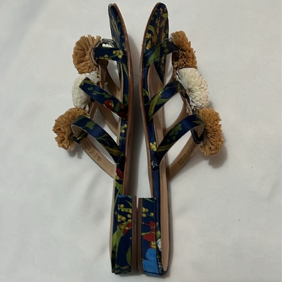 J. McLaughlin Mandy Midnight Floral Pom Pom Sandals - Picture 3 of 5